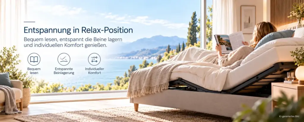 Elektrischer Lattenrost in Relax-Position – Komfort bei Betten Hoffmann in Weingarten bei Ravensburg